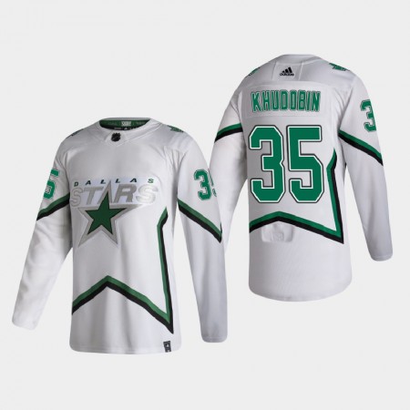 Dallas Stars Anton Khudobin 35 2020-21 Reverse Retro Authentic Shirt - Mannen